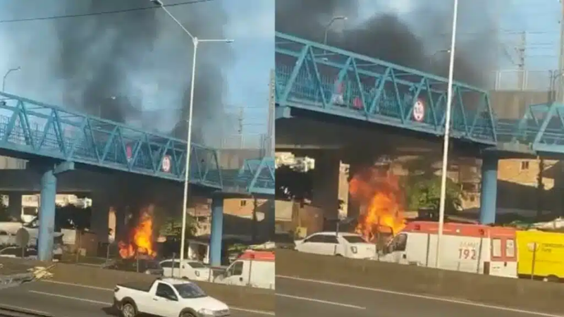 V Deo Carro Bate Durante Fuga E Pega Fogo Ap S Persegui O Policial Em