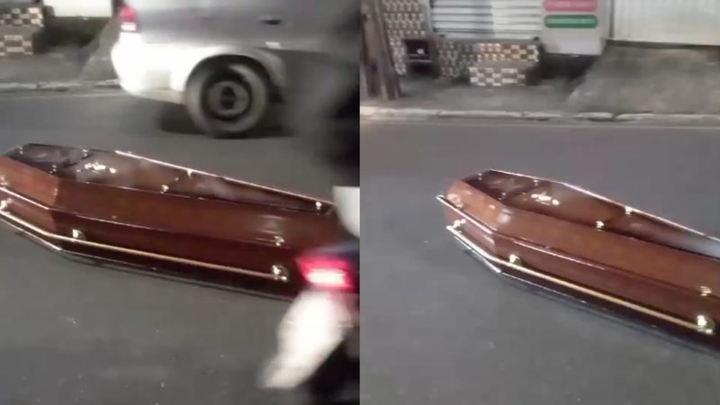 VÍDEO motorista de carro de funerária derruba caixão em Camaçari