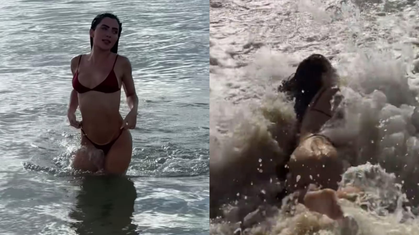 V Deo Jade Picon Tenta Sensualizar Em Praia Leva Tombo Feio E Imagens