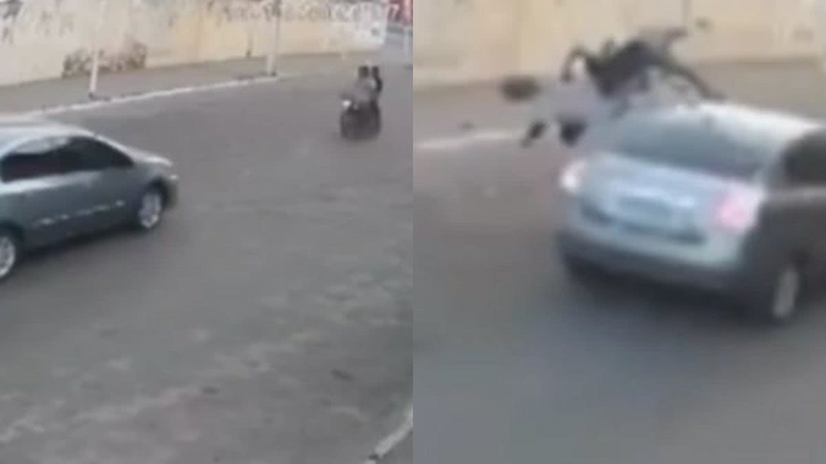 V Deo Motorista B Bado Bate Em Moto E Condutor E Passageiro S O