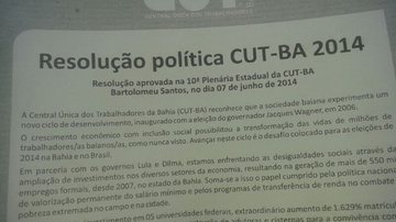 Imagem 2 de julho: CUT tenta entregar documento a favor de trabalhadores a Wagner