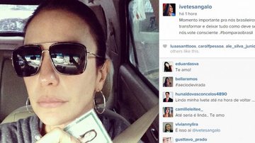 Imagem Séria, Ivete Sangalo posta foto neste domingo de eleições