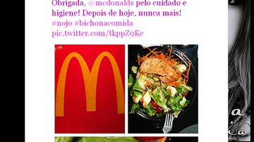 Imagem Atriz encontra bicho em lanche da McDonald&#039;s