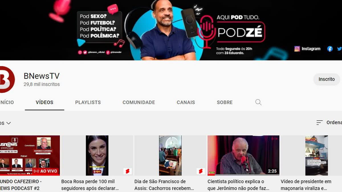 Com Programação Da BNewsTV, YouTube Do BNews Bate Recorde De Inscritos