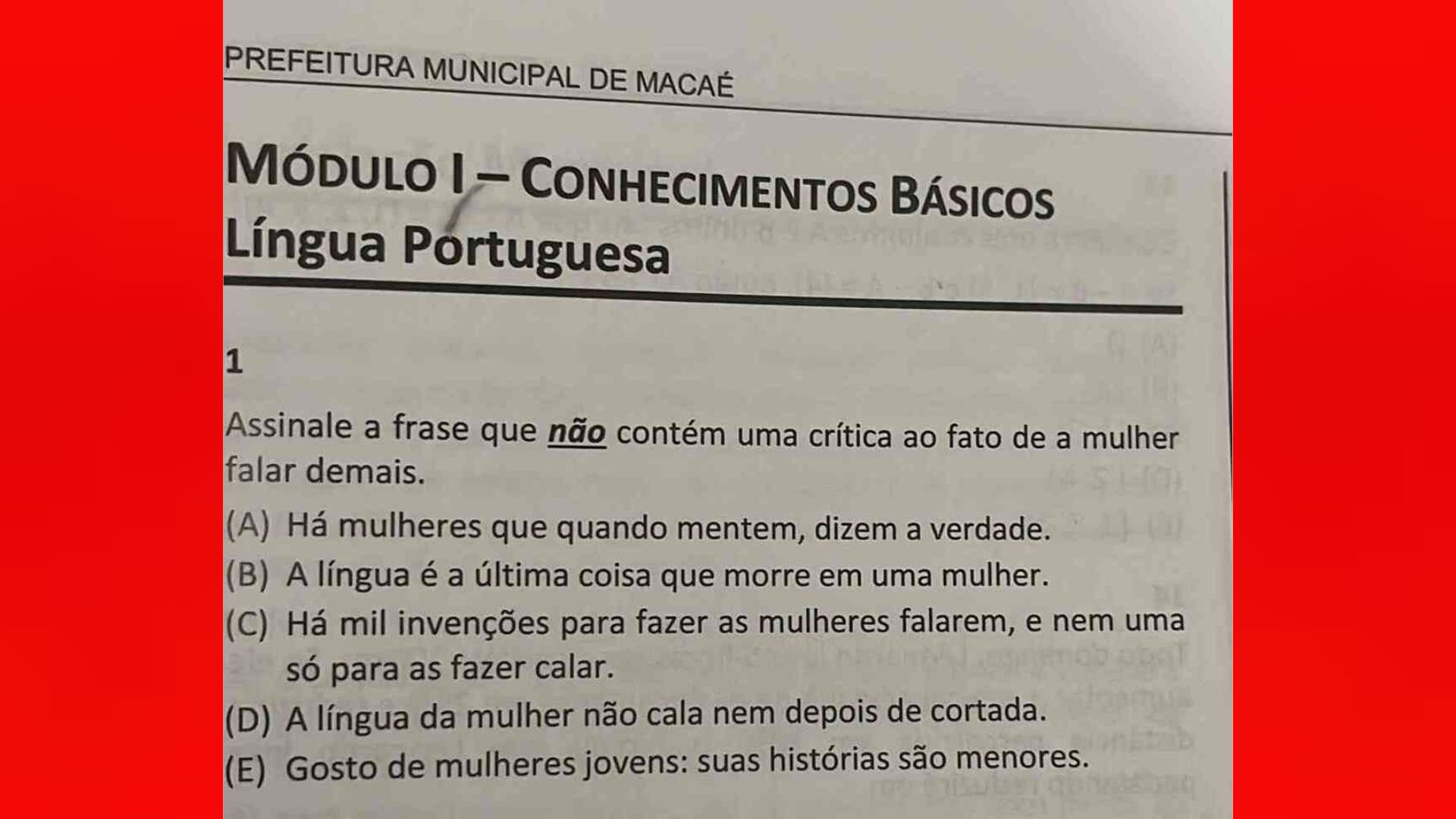 Questão do concurso