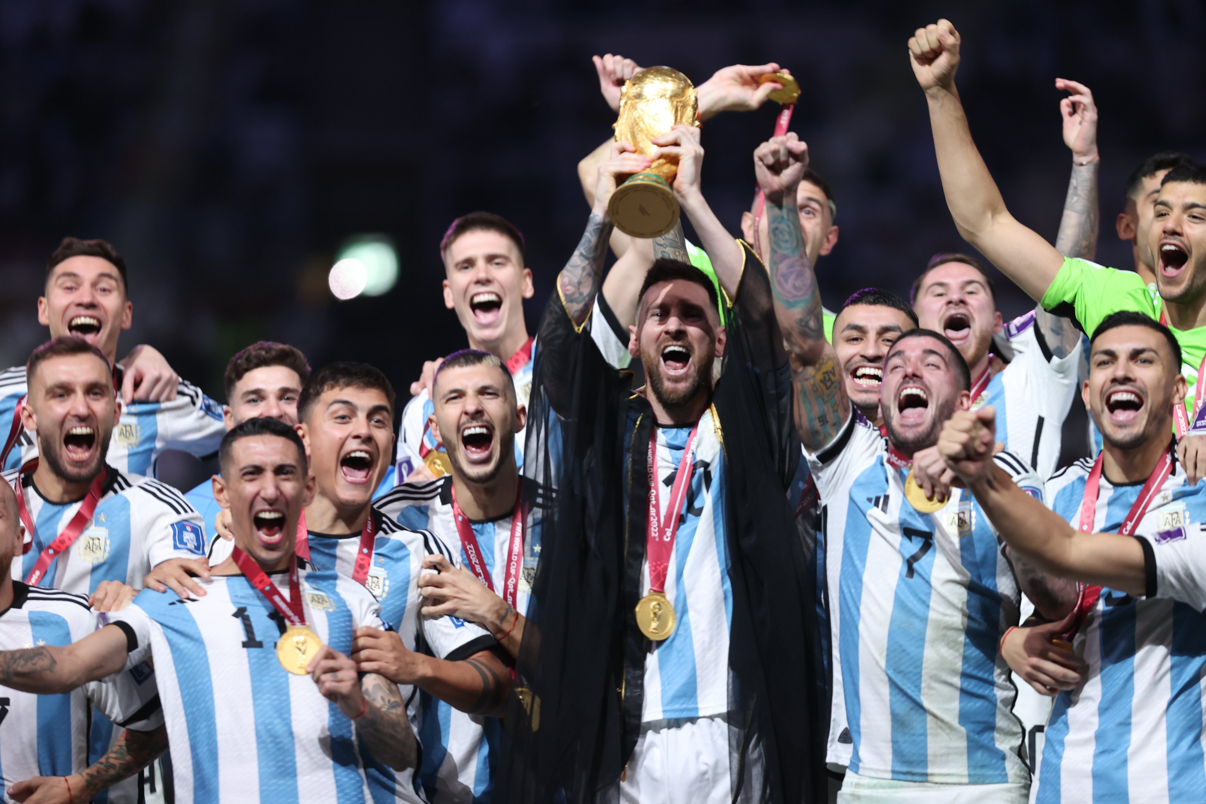 Veja fotos da comemoração dos jogadores da Argentina após o tri da