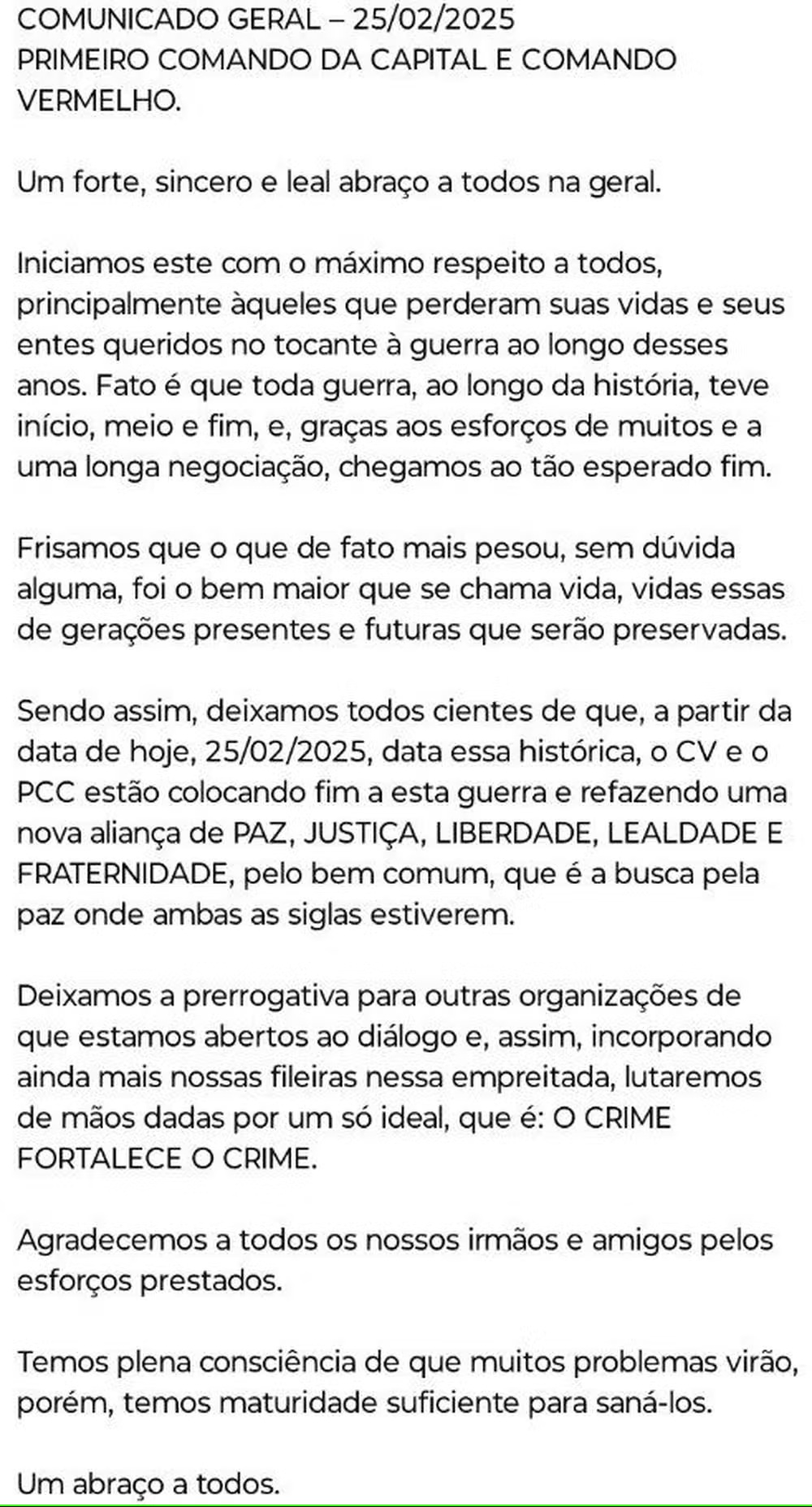 comunicado