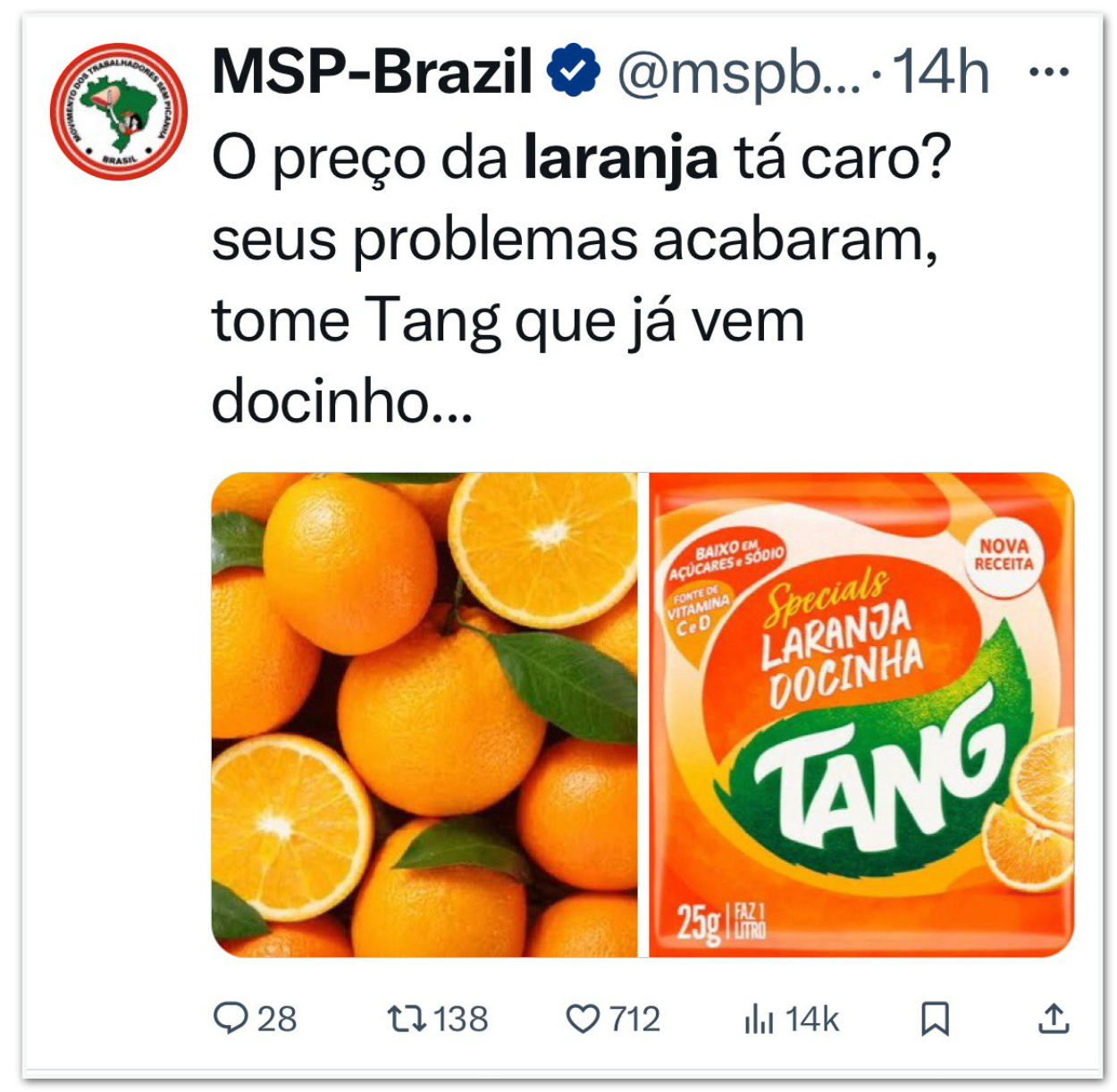 substituir laranja