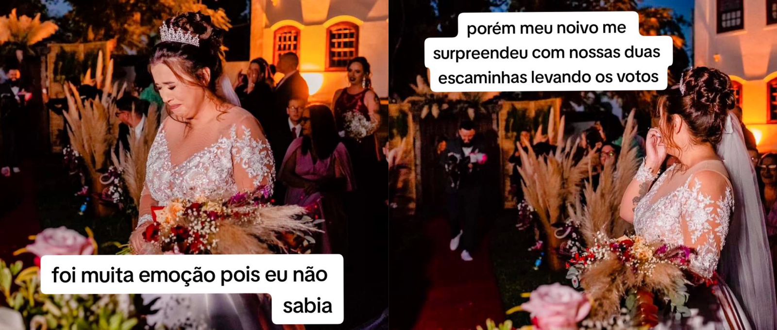 Homem faz surpresa para noiva em altar e mulher cai no choro ao relembrar de gato morto; assista