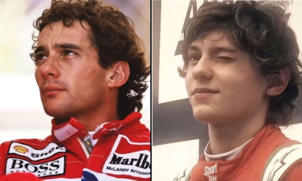 Foto reprodução de Ayrton Senna e Andrea Kimi Antonelli