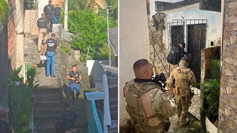 Operação acontece na manhã desta sexta-feira (21), em diferentes bairros da capital baiana. Foto: Divulgação/PC-BA 