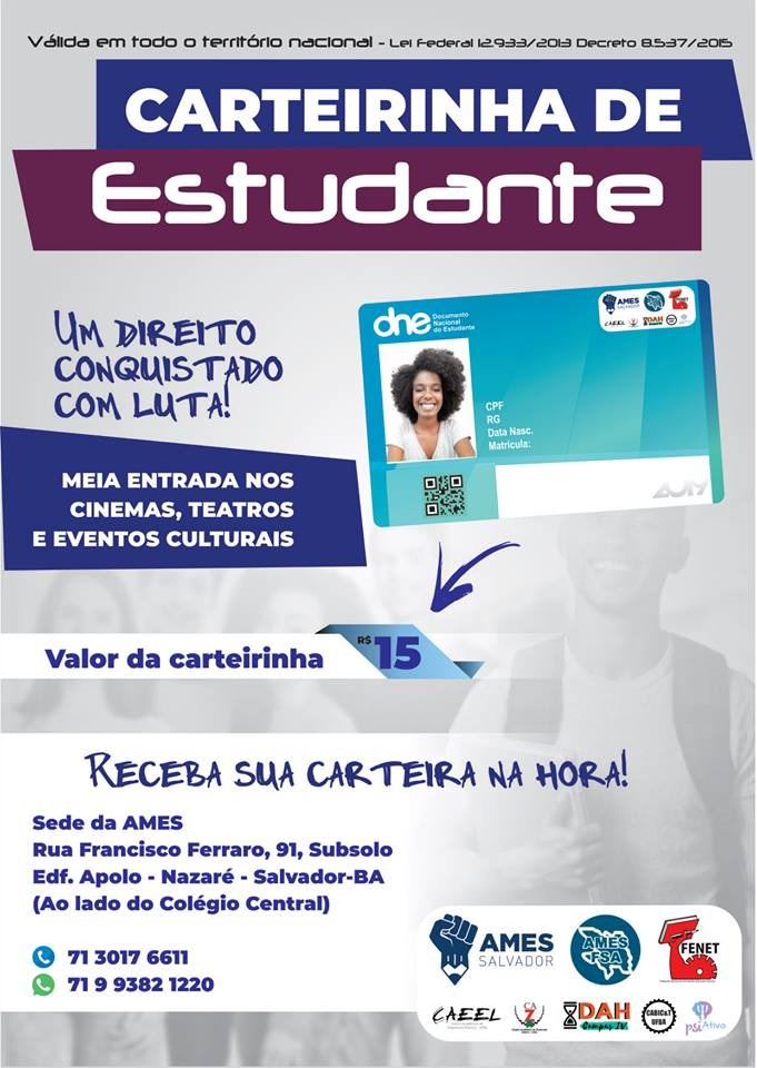 Carteiras de estudante aceitas nos eventos (Eventos Dut's Entretenimento) –  Baladapp